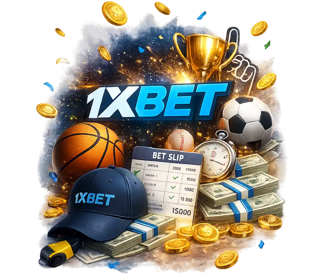 1xBet sports betting Somalia with football, basketball, bet slip and betting platform